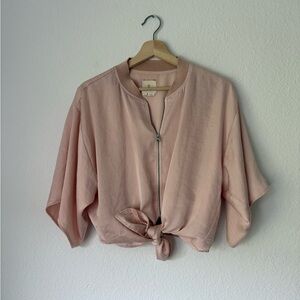 Anthropologie Hei Hei Tie-Cropped Kimono-Sleeve Jacket